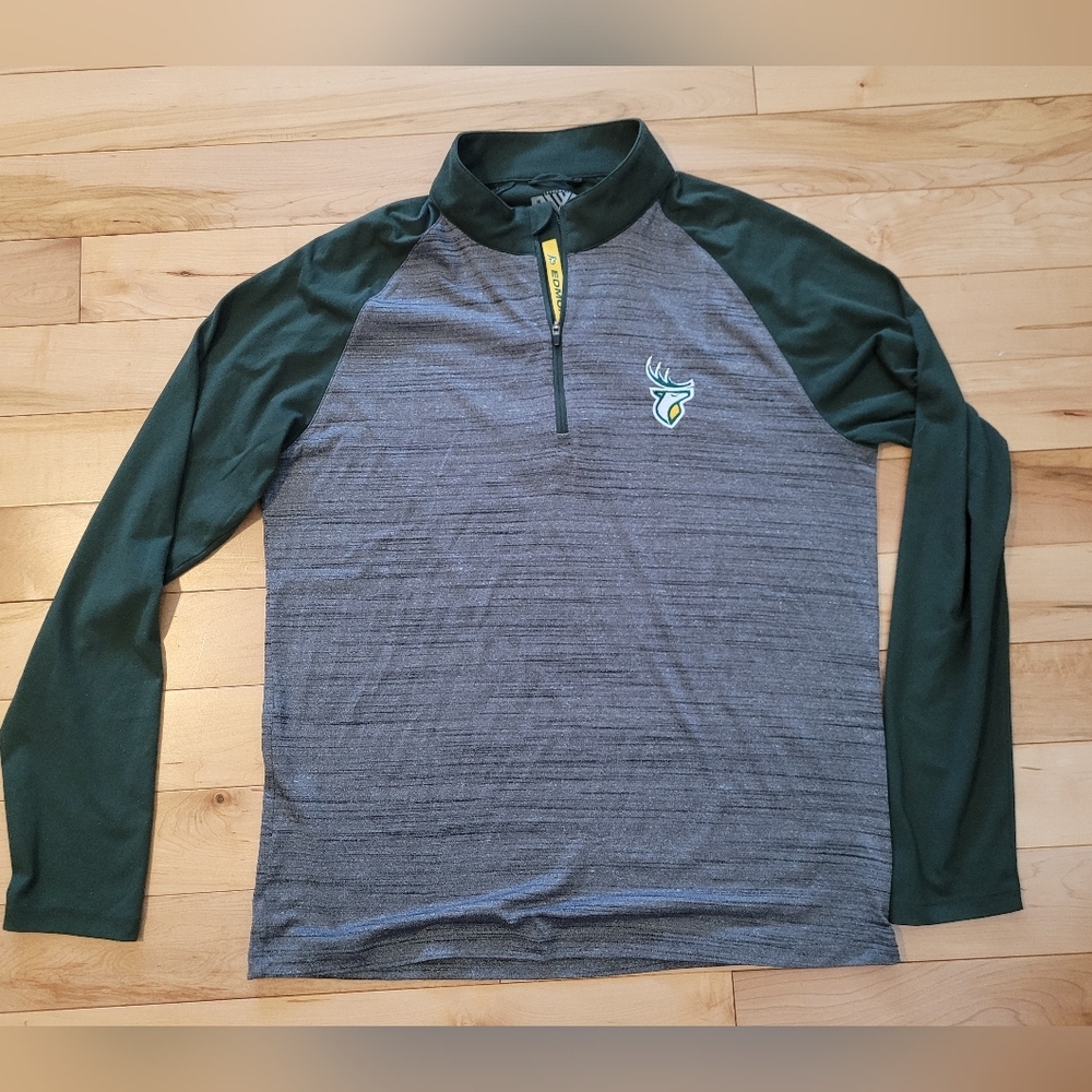 CFL Edmonton Elks men's size medium long sleeve zip up polo shirt